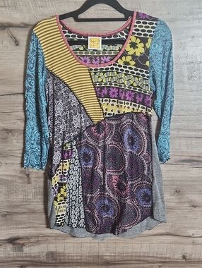 Hand Jive Handmade Colorblock Tunic Top